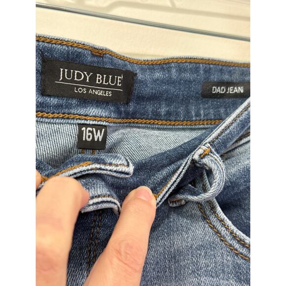 Judy Blue Parkersburg Mid Rise Dad Straight Jeans Size 16 W Stretchy Casual Boho - Picture 6 of 11